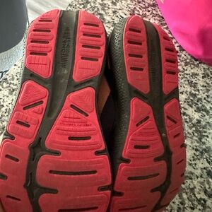 Red and Black Athletic Shoes with Durable Tread